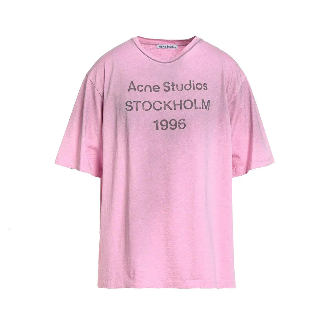 Acne Studios Stockholm Logo T-Shirt Relaxed Fit Pink