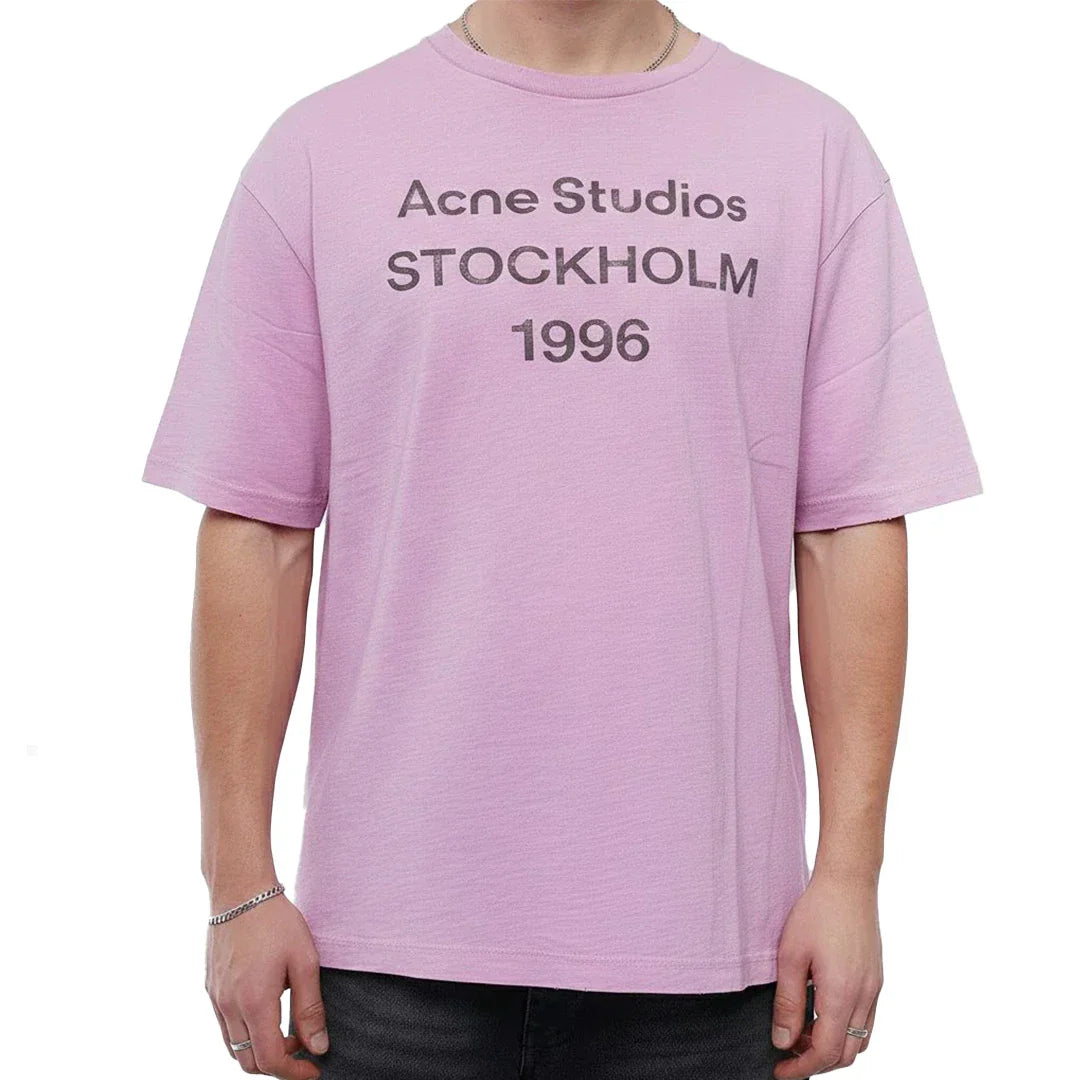 Acne Studios Stockholm Logo T-Shirt Relaxed Fit Pink