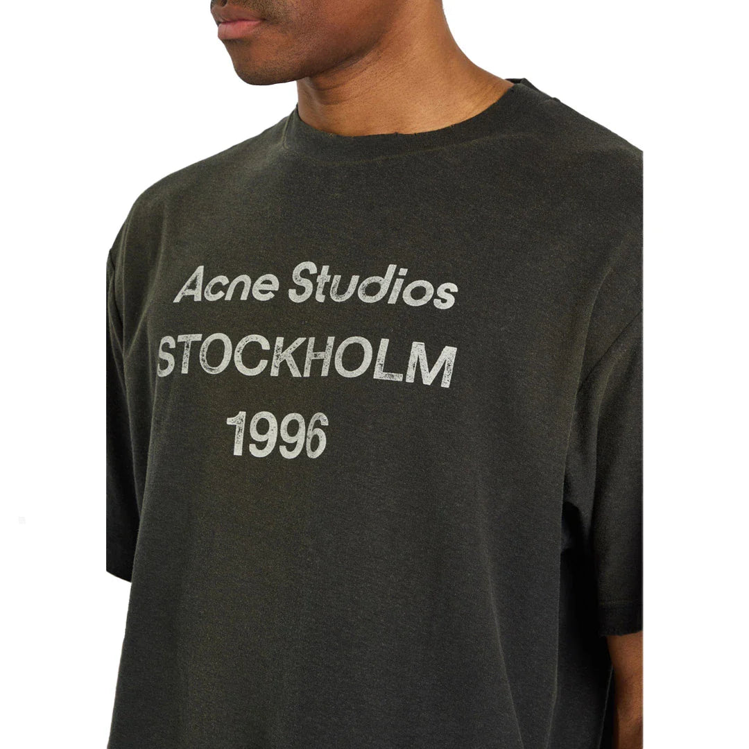 Acne Studios Stockholm Logo T-Shirt Relaxed Fit Black