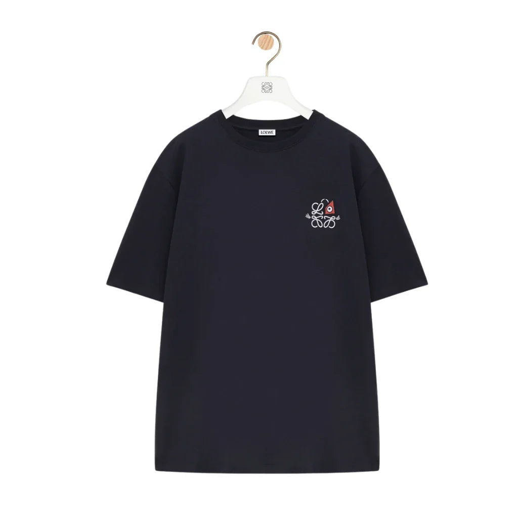 LOEWE Cat Eye And Anagram Louis Wain T-Shirt Navy
