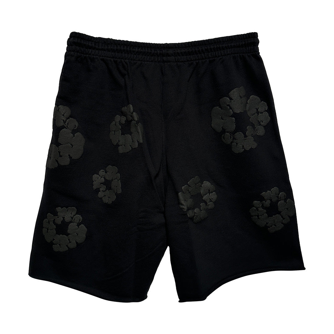 Denim Tears Cotton Wreath Shorts Black - 1