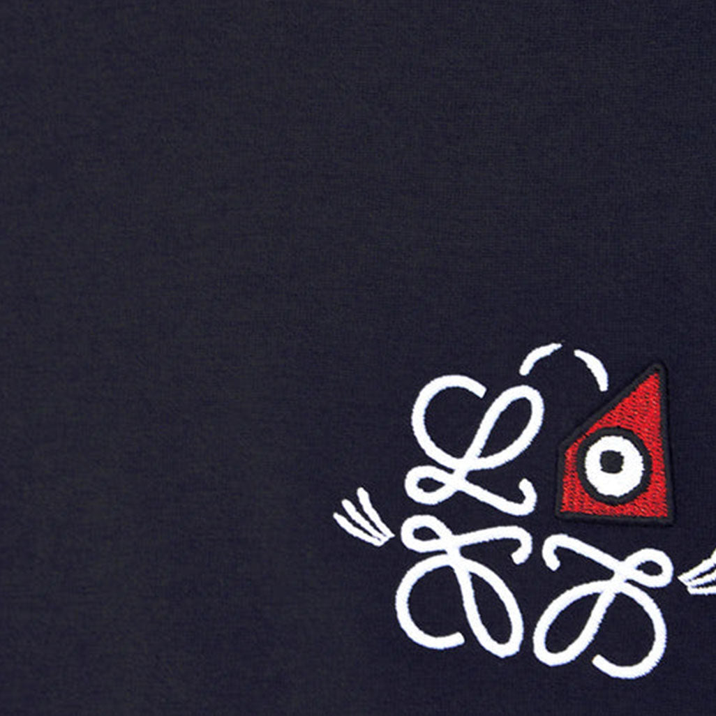 LOEWE Cat Eye And Anagram Louis Wain T-Shirt Navy