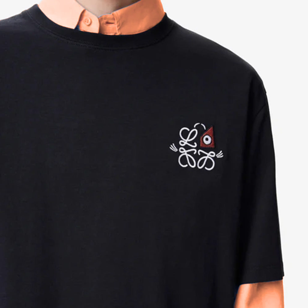 LOEWE Cat Eye And Anagram Louis Wain T-Shirt Navy