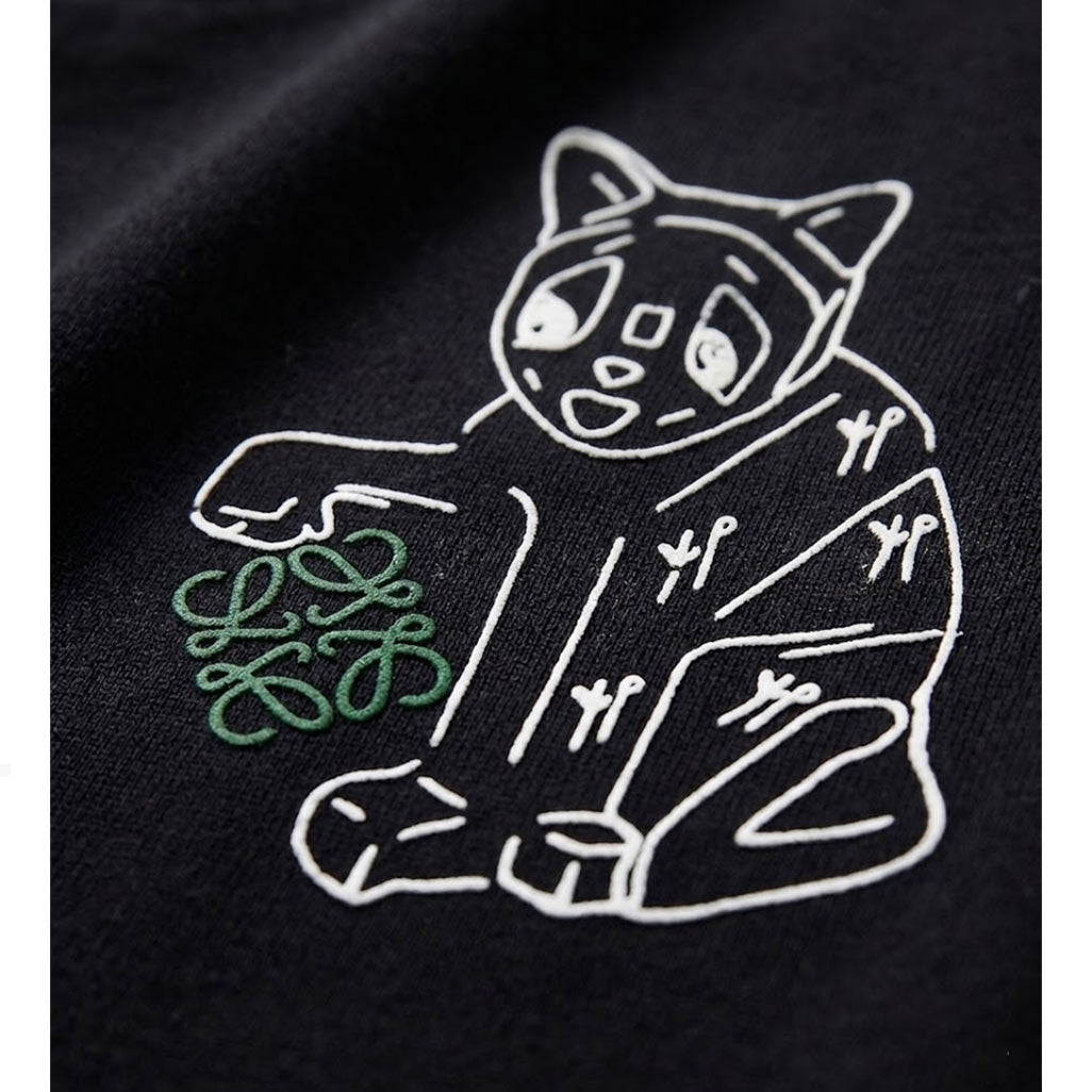 LOEWE Louis Wain Anagram Lucky Cat Embroidered T-Shirt