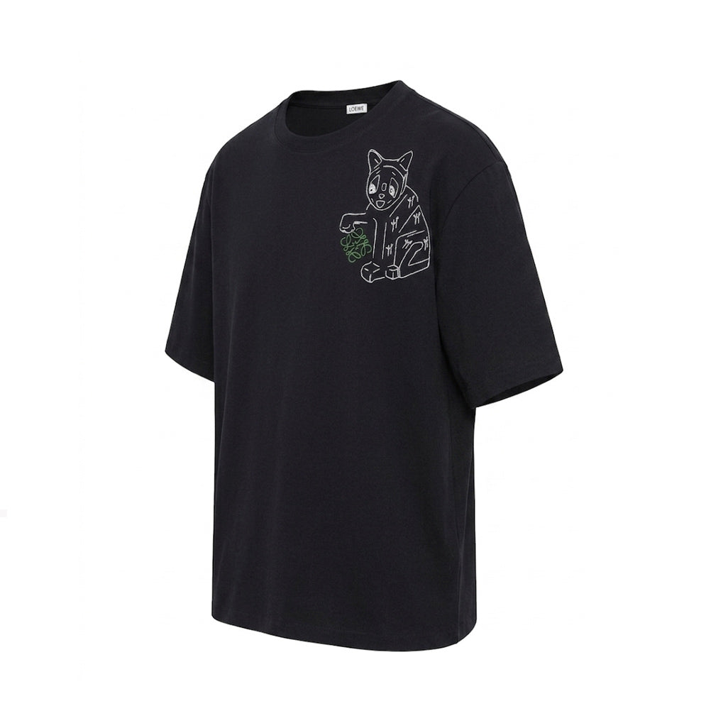 LOEWE Louis Wain Anagram Lucky Cat Embroidered T-Shirt